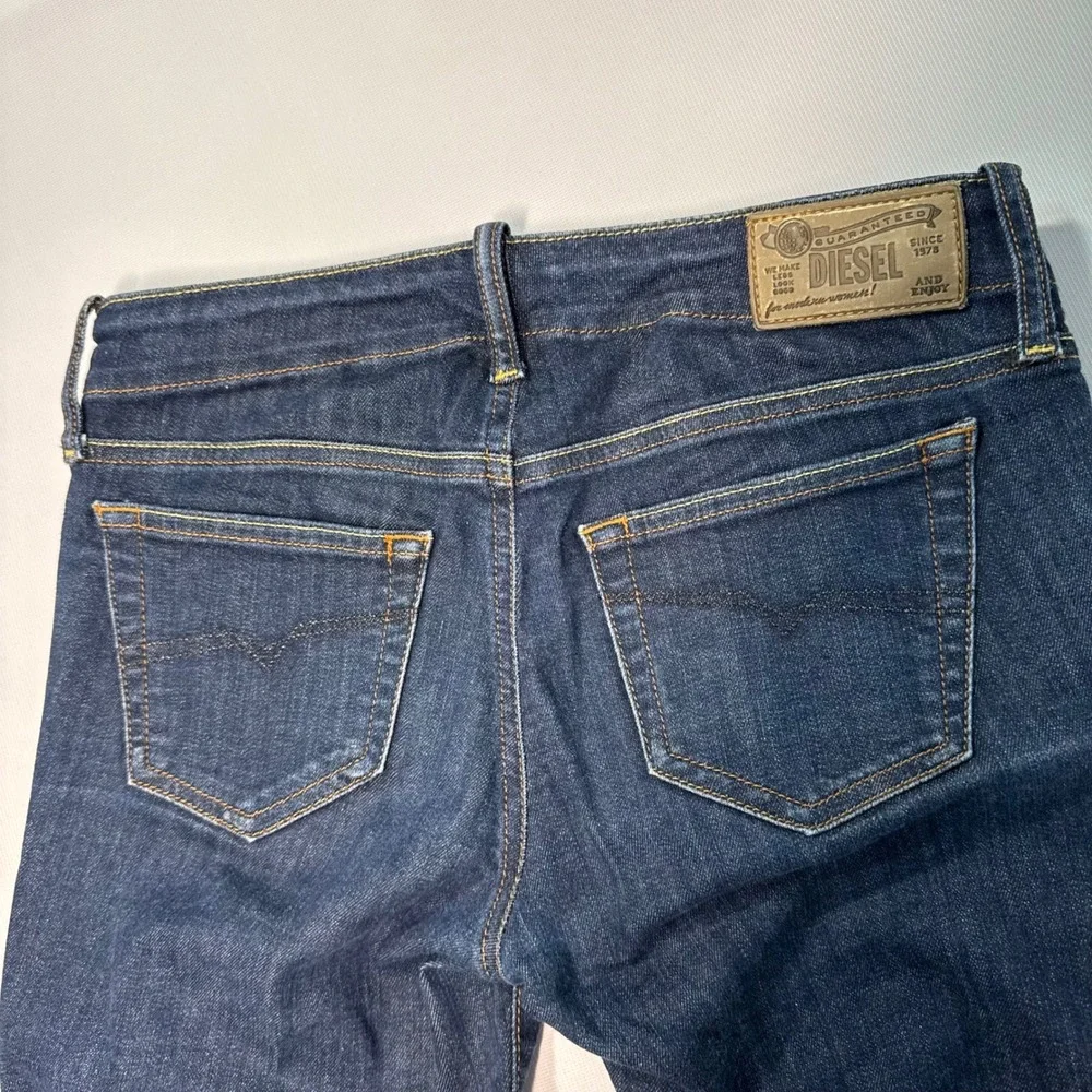Y2K Diesel Grupee Super Slim Skinny Jeans Womens Dark Wash 0881K Stretch Denim‎